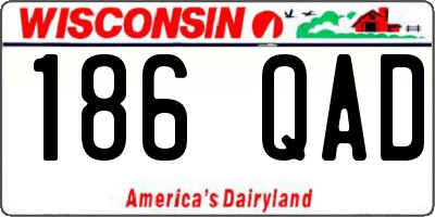 WI license plate 186QAD