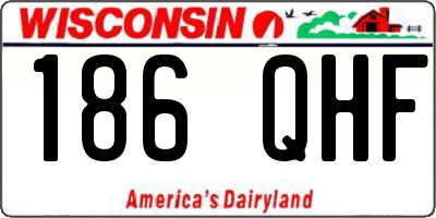 WI license plate 186QHF