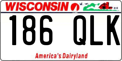 WI license plate 186QLK