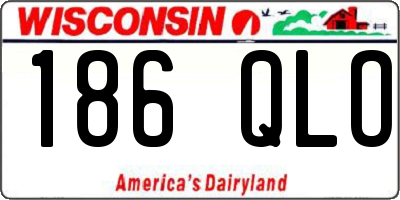 WI license plate 186QLO