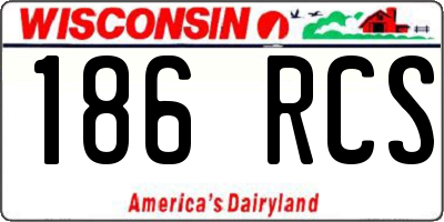 WI license plate 186RCS
