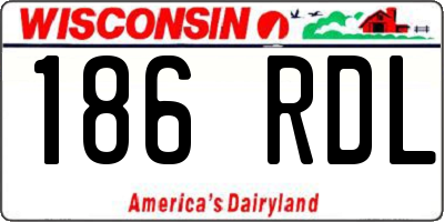 WI license plate 186RDL