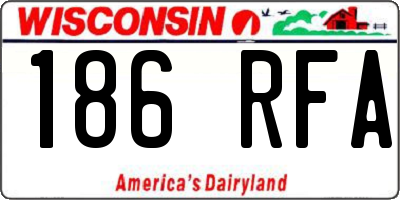 WI license plate 186RFA