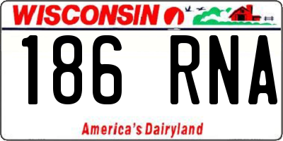 WI license plate 186RNA