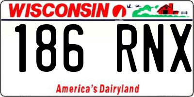 WI license plate 186RNX
