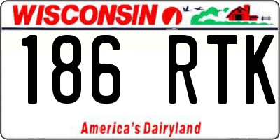 WI license plate 186RTK