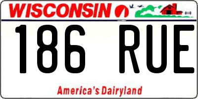 WI license plate 186RUE