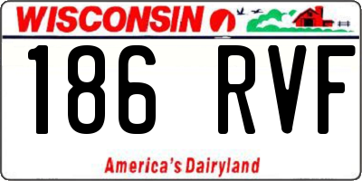 WI license plate 186RVF