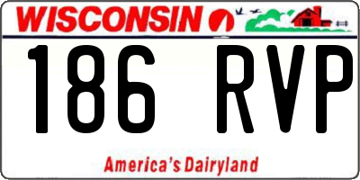WI license plate 186RVP