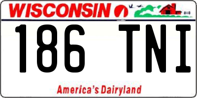 WI license plate 186TNI