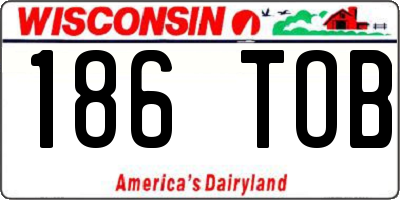WI license plate 186TOB