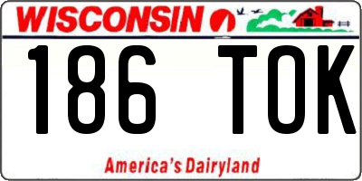 WI license plate 186TOK