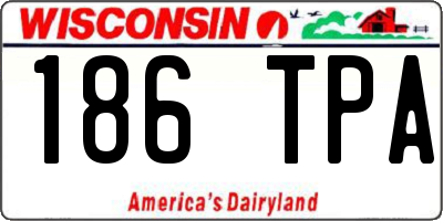 WI license plate 186TPA