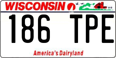 WI license plate 186TPE