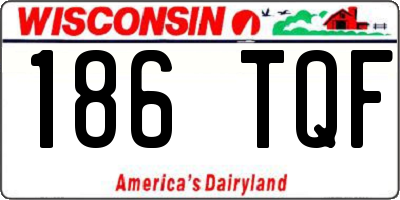 WI license plate 186TQF