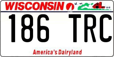 WI license plate 186TRC