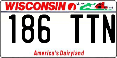 WI license plate 186TTN