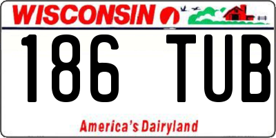 WI license plate 186TUB