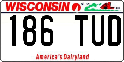 WI license plate 186TUD