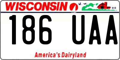 WI license plate 186UAA