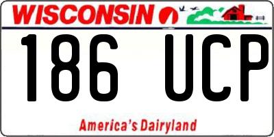 WI license plate 186UCP