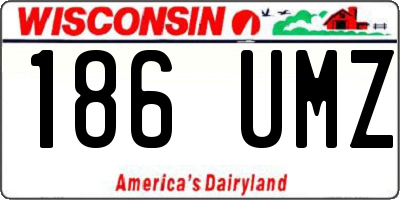 WI license plate 186UMZ