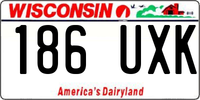 WI license plate 186UXK