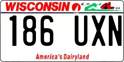 WI license plate 186UXN
