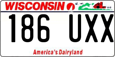 WI license plate 186UXX
