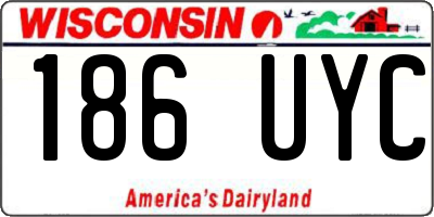 WI license plate 186UYC