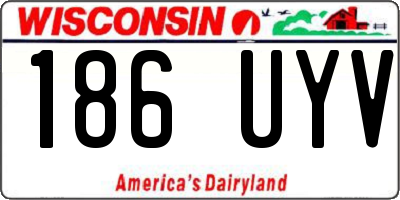 WI license plate 186UYV
