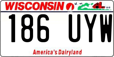 WI license plate 186UYW