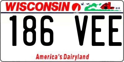 WI license plate 186VEE