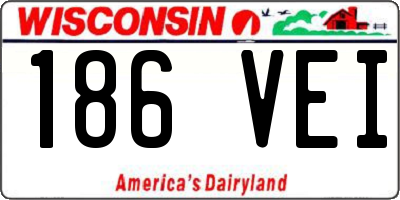 WI license plate 186VEI