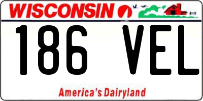 WI license plate 186VEL