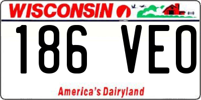 WI license plate 186VEO