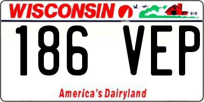 WI license plate 186VEP