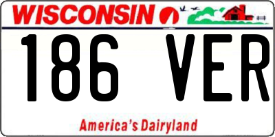 WI license plate 186VER