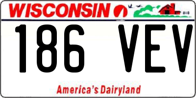 WI license plate 186VEV