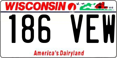 WI license plate 186VEW