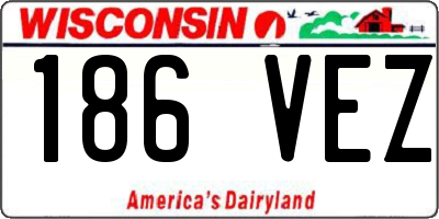 WI license plate 186VEZ