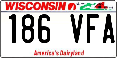 WI license plate 186VFA
