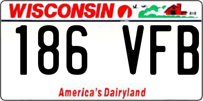 WI license plate 186VFB