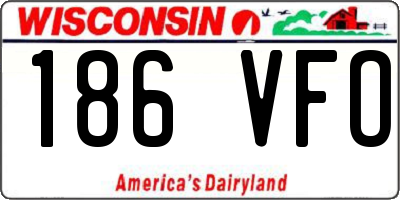WI license plate 186VFO