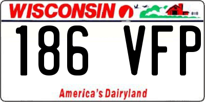 WI license plate 186VFP