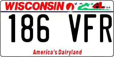 WI license plate 186VFR