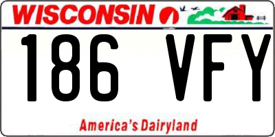 WI license plate 186VFY