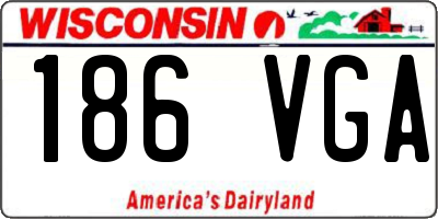 WI license plate 186VGA