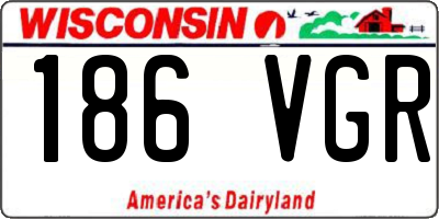 WI license plate 186VGR