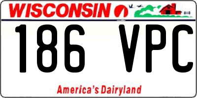 WI license plate 186VPC